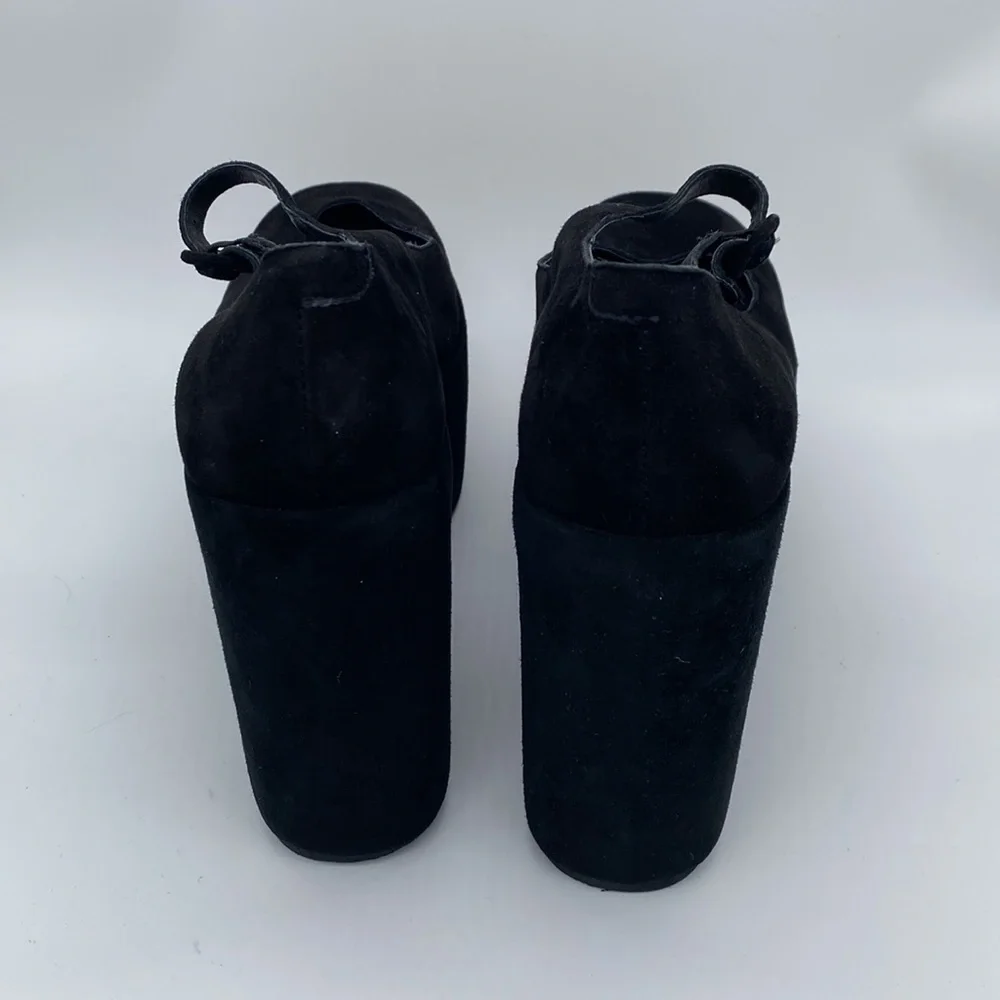 Jeffrey Campbell Black Suede Platform Mary Janes